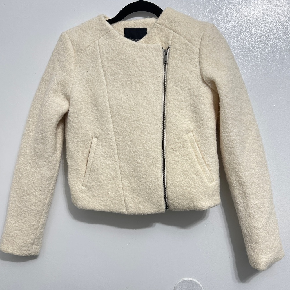 Banana Republic Cream Teddy Jacket Sz 6